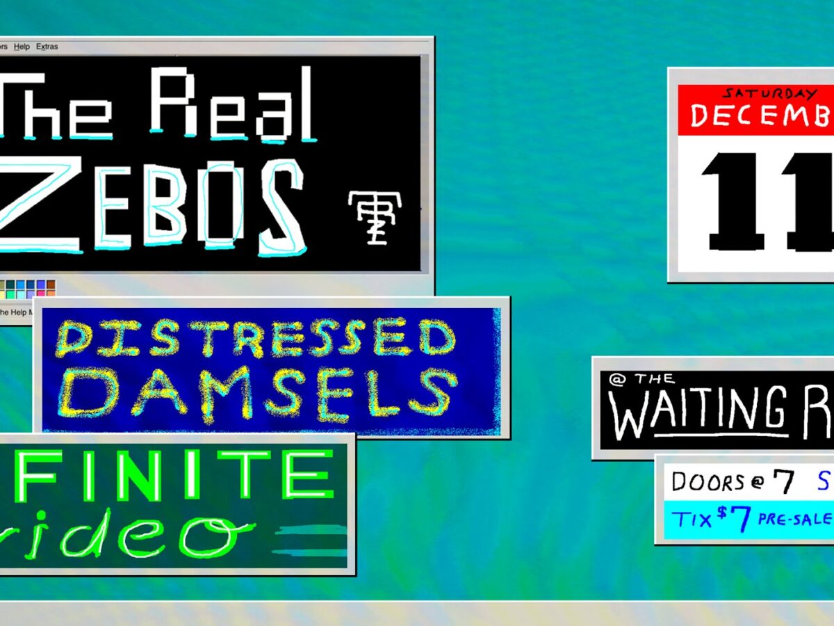 The Real Zebos, Distressed Damsels, Infinite Video at Waiting Room