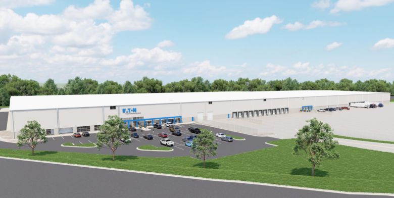 This rendering shows Eaton Corp's proposed 370,000-squre-foot manufacturing facility