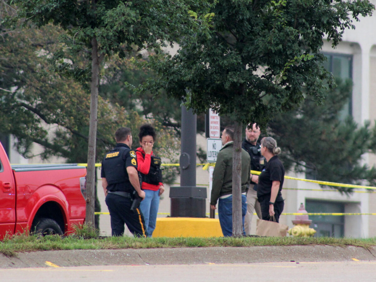 Police outside Omaha Burke.