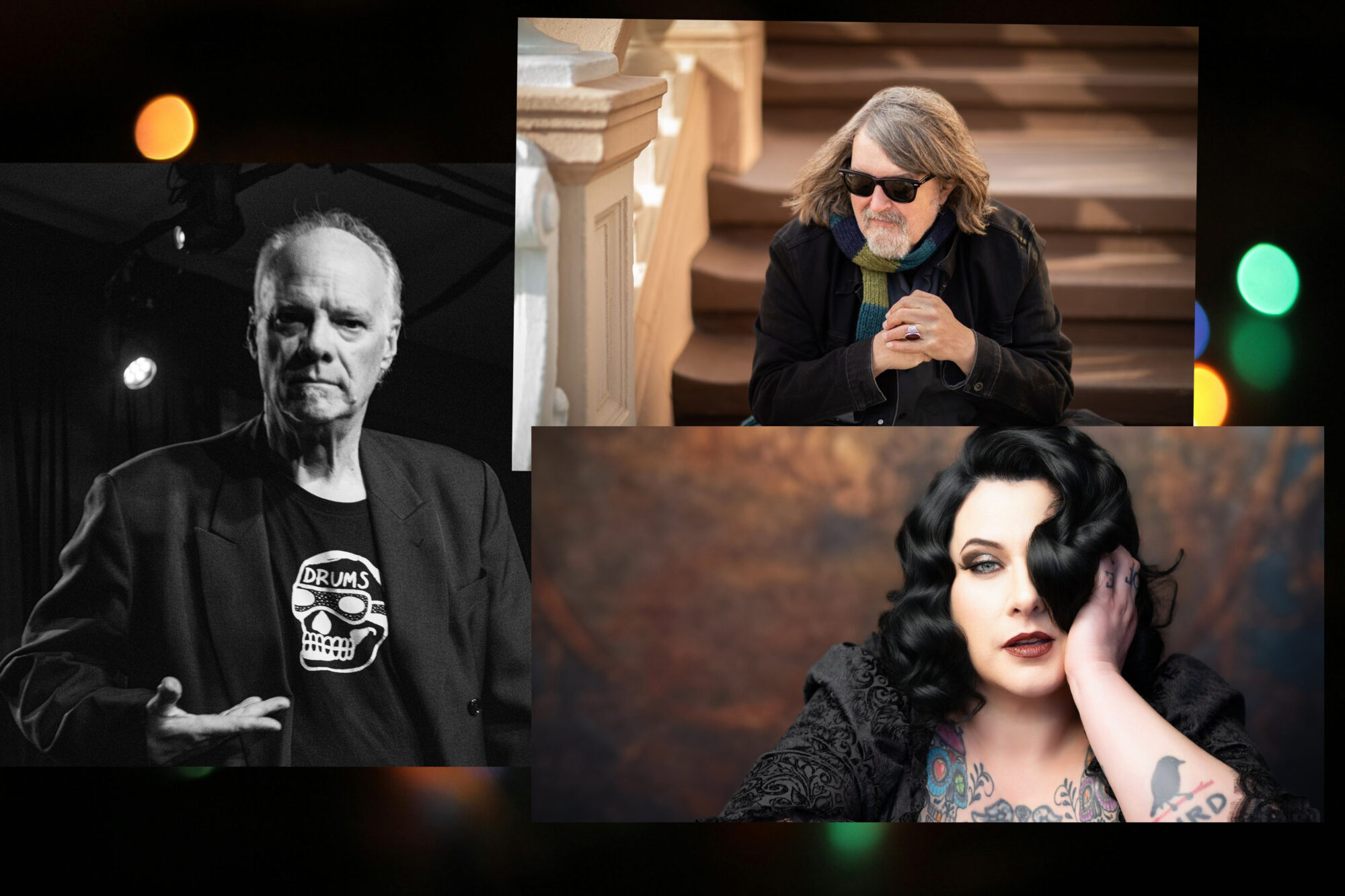 Counter-clockwise images, vocalist Curtis Salgado, singer-songwriter Davina and Amerciana artist Peter Case.