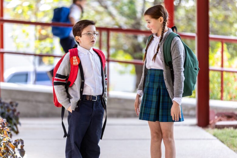 Two children talk