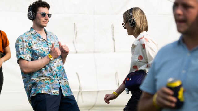 Maha Musical Festival attendees groove at the silent disco on July 31, 2021. Photo by Chris Bowling.