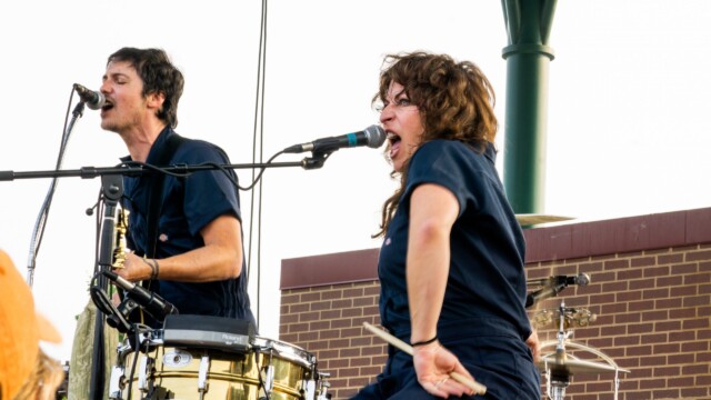 Michael Trent and Cary Ann Hearst perform as Shovels and Rope at the Maha Music Festival on July 31, 2021. Photo by Chris Bowling.