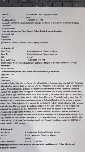 Omaha Police Department Safety Review Board communication.