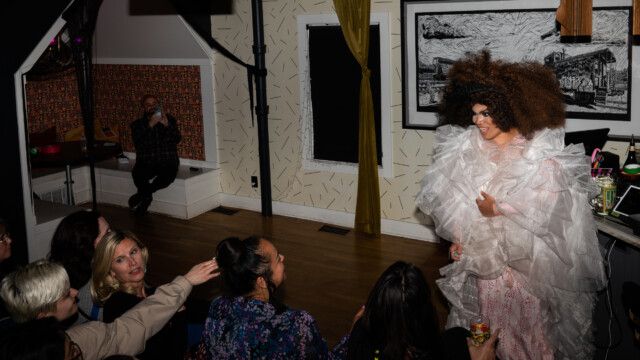 BabyGirl performs at a drag benefit at Tiny House bar on April 15, 2023. Photo by Chris Bowling.