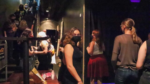 Renee waits backstage before her band is announced.